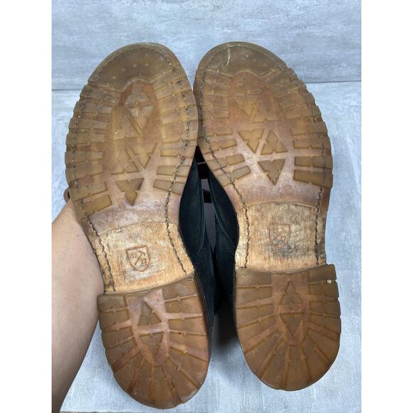 Allen Edmonds Boots Mens Size 10 D Black Suede Cap Toe Lace Up Work Rugged 1922 - Picture 10 of 11